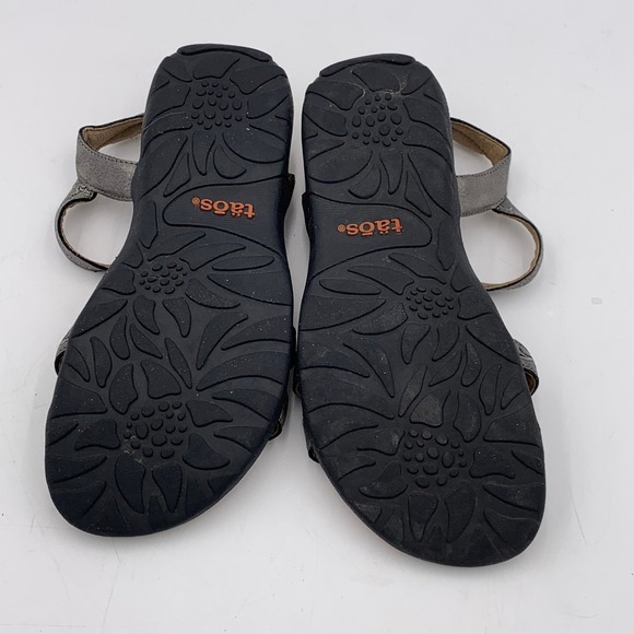 Taos Award Sandal Silver Pewter Leather Studded Women 7 Comfort Arch Support - Picture 8 of 11